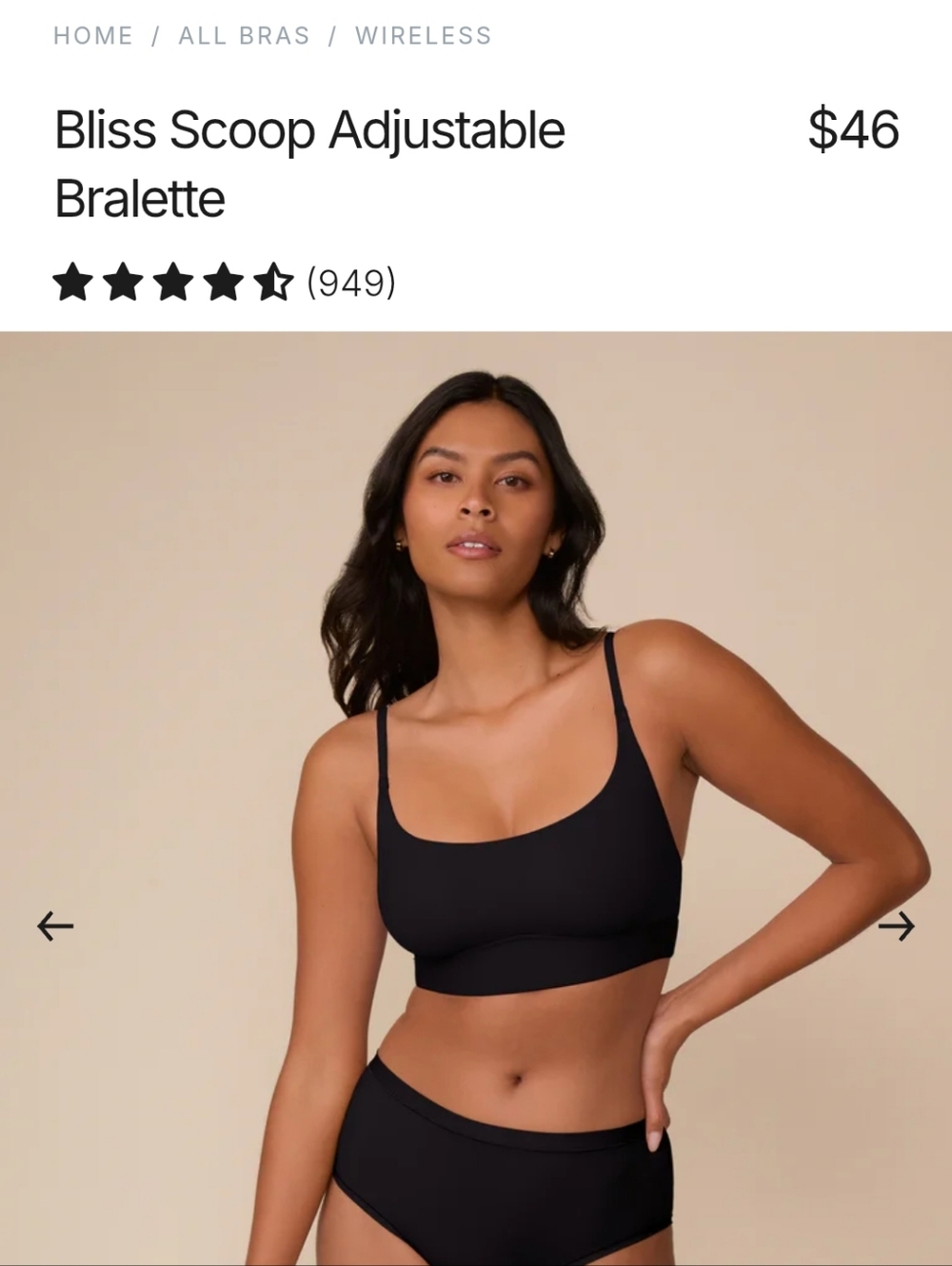 Harper Wilde Black Bliss Scoop Bralette